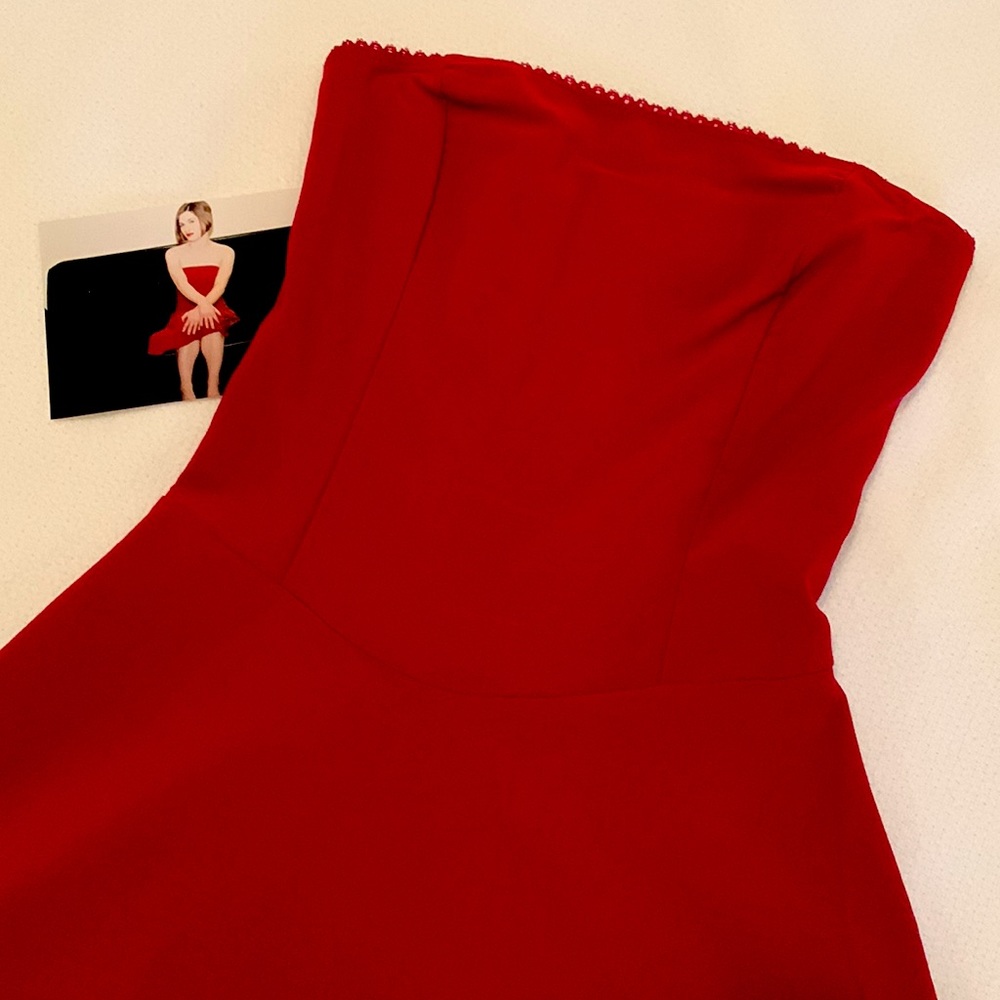 Vintage Y2K Charlotte Russe Strapless Red A-Line Dress